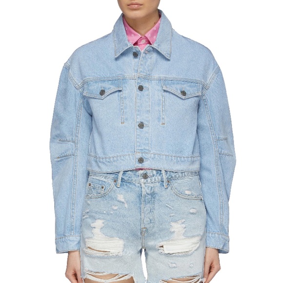 GRLFRND Lacy Cropped Denim Jacket - Picture 3 of 15